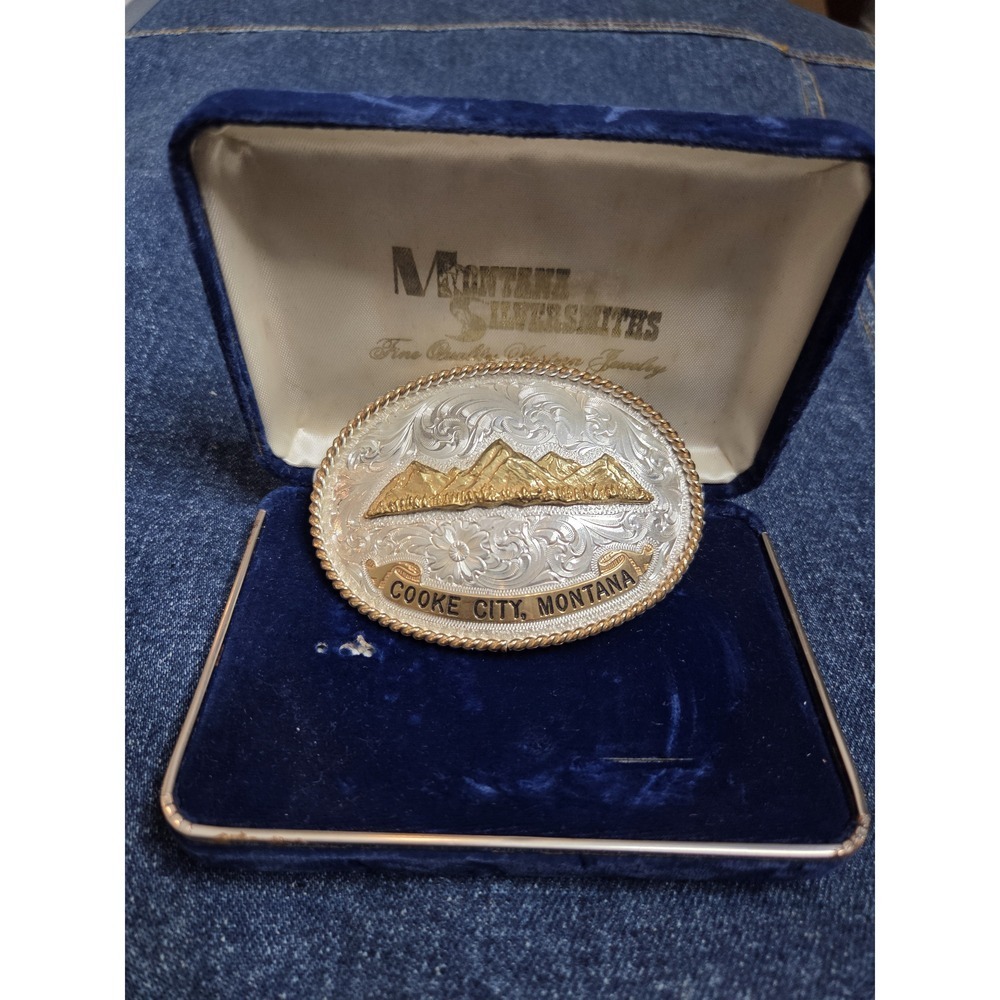 NWT Montana Silversmiths Cooke City 3D Mountain Belt Buckle - In Box